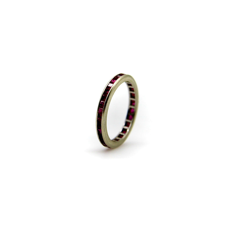 14K Gold Synthetic Ruby Eternity Band RING Kirsten's Corner 