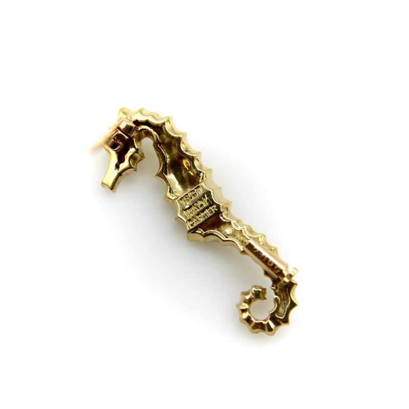 Vintage 18K Gold Cartier Seahorse Brooch Cartier 