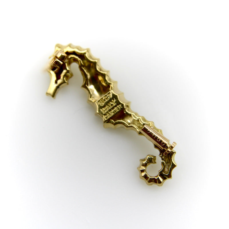 Vintage 18K Gold Cartier Seahorse Brooch Cartier 