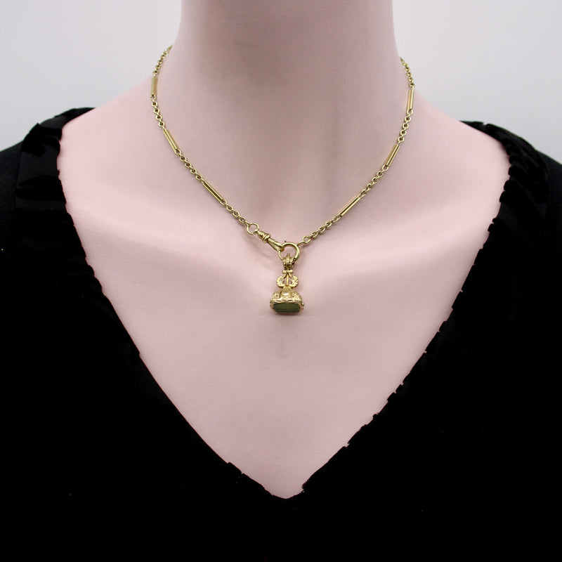 Georgian Cased Gold Fob with Chalcedony Stone Insignia (Truth) jewelry Kirsten's Corner 