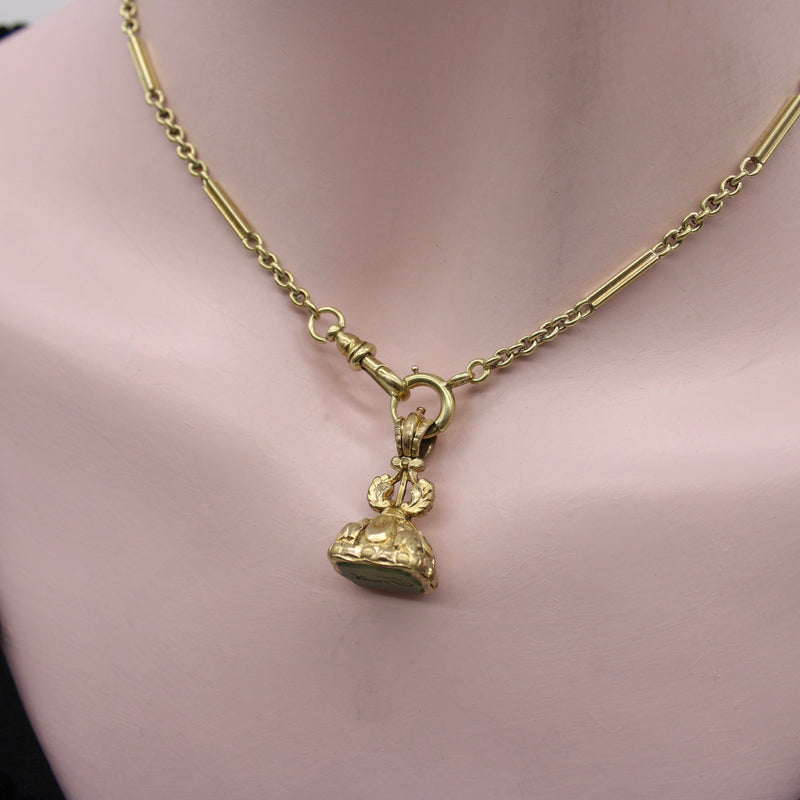 Georgian Cased Gold Fob with Chalcedony Stone Insignia (Truth) jewelry Kirsten's Corner 