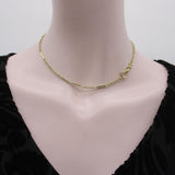 Art Deco 14K Gold Alternating Link Watch Chain jewelry Kirsten's Corner 