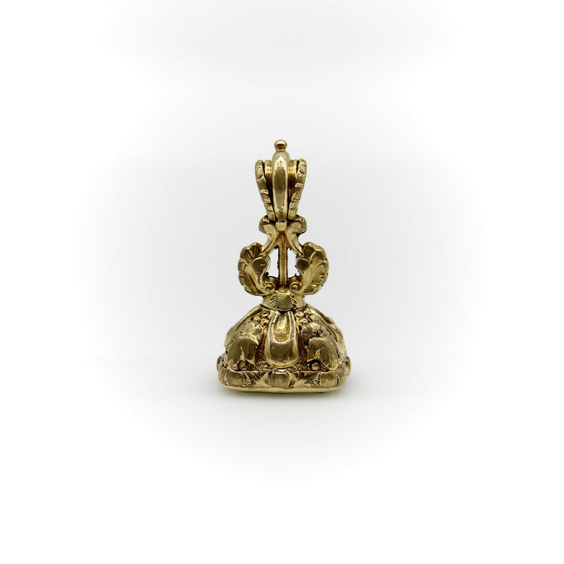 Georgian Cased Gold Fob with Chalcedony Stone Insignia (Truth) jewelry Kirsten's Corner 
