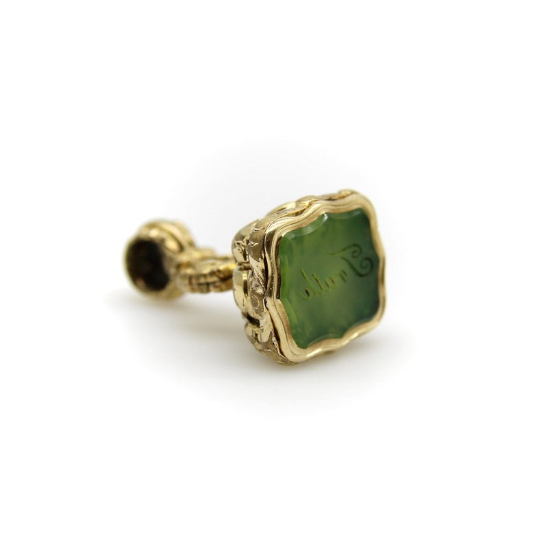 Georgian Cased Gold Fob with Chalcedony Stone Insignia (Truth) jewelry Kirsten's Corner 