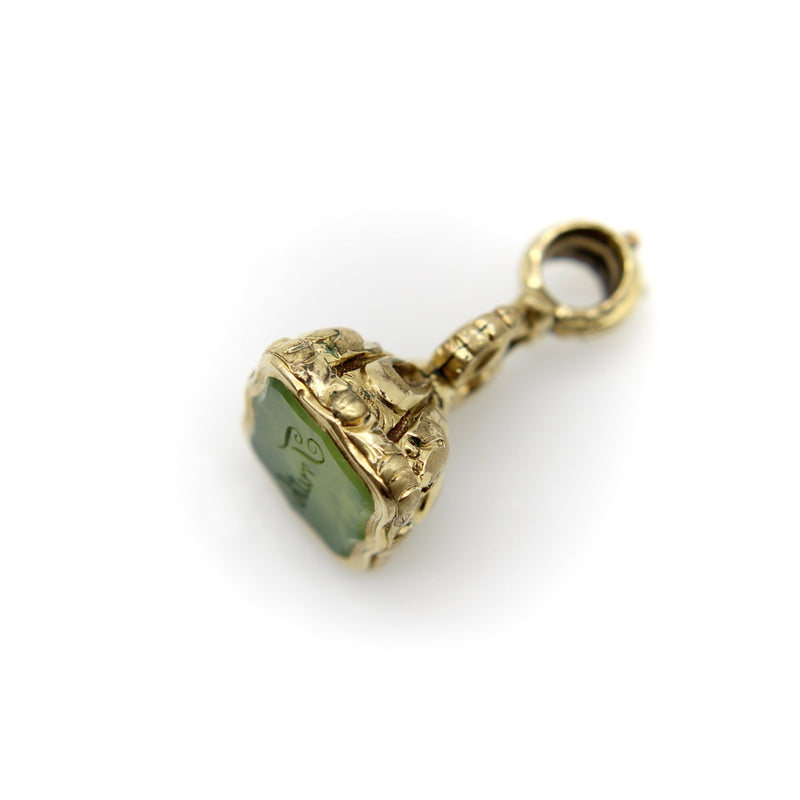 Georgian Cased Gold Fob with Chalcedony Stone Insignia (Truth) jewelry Kirsten's Corner 