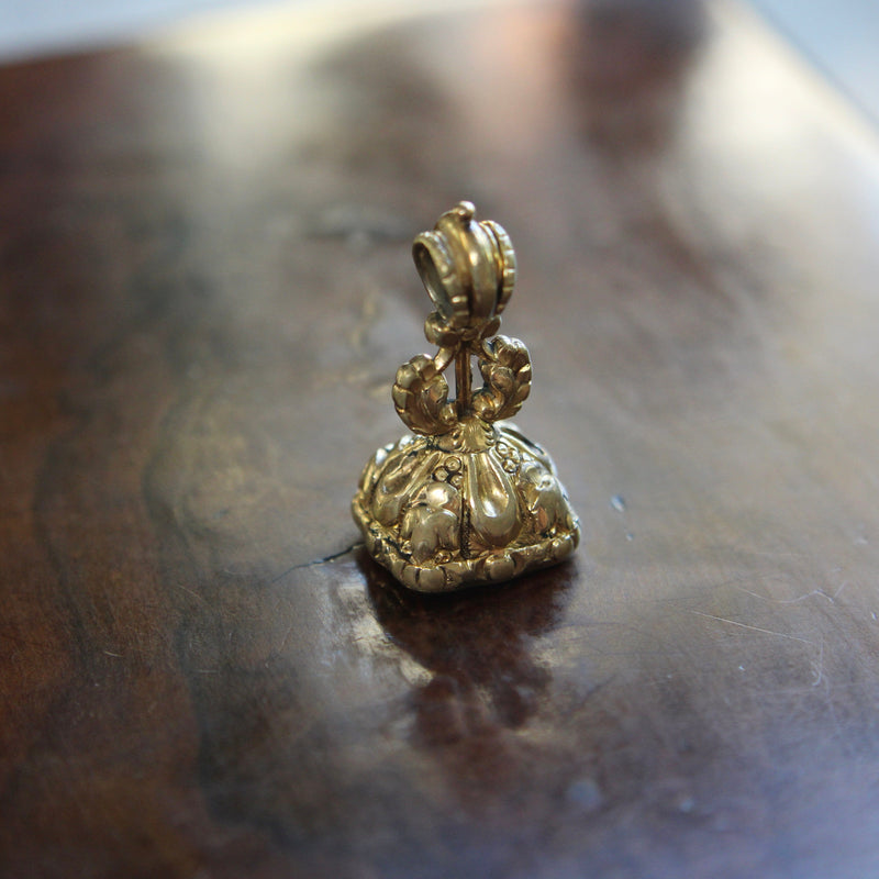 Georgian Cased Gold Fob with Chalcedony Stone Insignia (Truth) jewelry Kirsten's Corner 