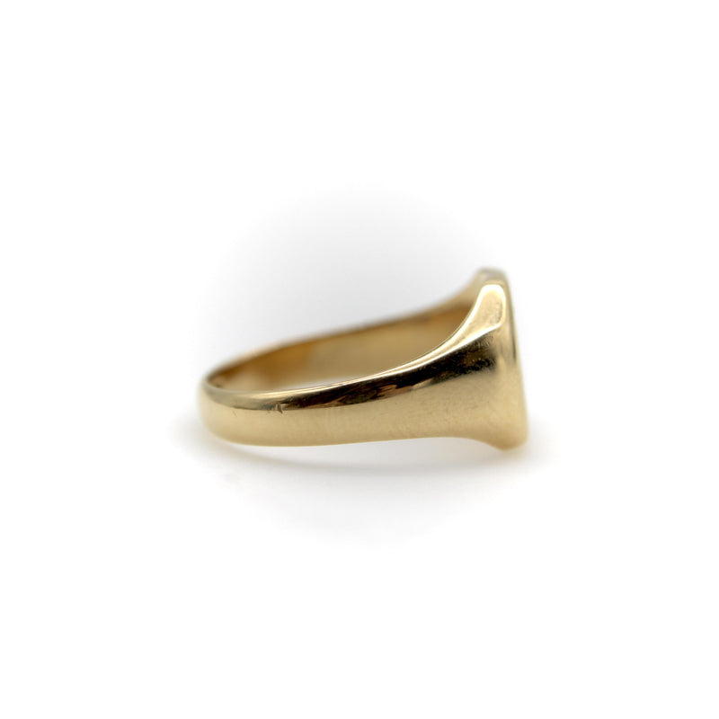 18K Gold Art Deco Signet Ring with Intaglio of Swallows jewelry Kirsten's Corner 