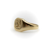 18K Gold Art Deco Signet Ring with Intaglio of Swallows jewelry Kirsten's Corner 