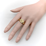 18K Gold Art Deco Signet Ring with Intaglio of Swallows jewelry Kirsten's Corner 