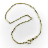 Art Deco 14K Gold Alternating Link Watch Chain jewelry Kirsten's Corner 