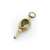 Early Victorian 12K Gold Rock Crystal and Bloodstone Tear Drop Fob jewelry Kirsten's Corner 