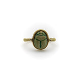 Victorian 14K Gold Egyptian Revival Scarab Swivel Ring jewelry Kirsten's Corner 