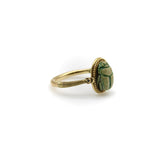 Victorian 14K Gold Egyptian Revival Scarab Swivel Ring jewelry Kirsten's Corner 