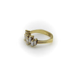 Vintage 18K Gold Staggered Baguette Diamond Ring jewelry Kirsten's Corner 