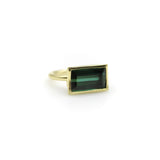 Signature 18K Gold Bezel Set Indicolite Tourmaline Ring ring Kirsten's Corner 