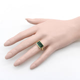 Signature 18K Gold Bezel Set Indicolite Tourmaline Ring ring Kirsten's Corner 