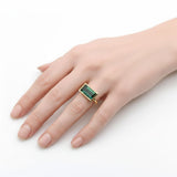 Signature 18K Gold Bezel Set Indicolite Tourmaline Ring ring Kirsten's Corner 