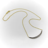 Victorian Silver Front and 14K Gold Diamond Crescent Moon Necklace Necklace Kirsten's Corner 