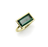 Signature 18K Gold Bezel Set Indicolite Tourmaline Ring ring Kirsten's Corner 