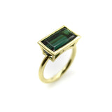 Signature 18K Gold Bezel Set Indicolite Tourmaline Ring ring Kirsten's Corner 