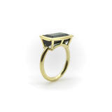 Signature 18K Gold Bezel Set Indicolite Tourmaline Ring ring Kirsten's Corner 