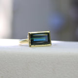 Signature 18K Gold Bezel Set Indicolite Tourmaline Ring ring Kirsten's Corner 