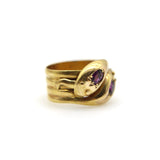 9K Gold Edwardian Snake Ring with Rhodolite Garnets Ring Kirsten's Corner 