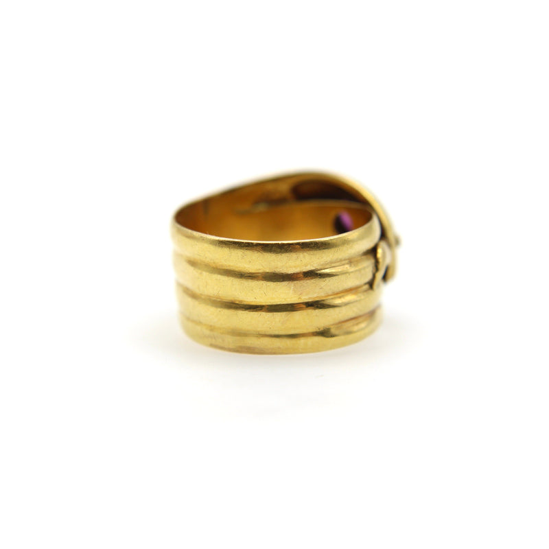 9K Gold Edwardian Snake Ring with Rhodolite Garnets Ring Kirsten's Corner 