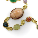 Vintage 18K Gołd French Egyptian Revival Multi-Stone Necklace jewelry Kirsten's Corner 
