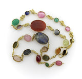 Vintage 18K Gołd French Egyptian Revival Multi-Stone Necklace jewelry Kirsten's Corner 