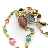 Vintage 18K Gołd French Egyptian Revival Multi-Stone Necklace Kirsten's Corner 