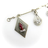 Art Deco 14K Gold and Platinum Diamond and Gem Set Charm Bracelet Kirsten's Corner 