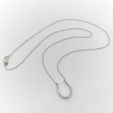 14K White Gold Diamond Encrusted Horseshoe Pendant jewelry Kirsten's Corner 