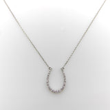 14K White Gold Diamond Encrusted Horseshoe Pendant jewelry Kirsten's Corner 