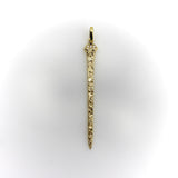 14K Gold Hand Engraved Lucky Nail Pendant with Diamonds Pendant, Charm Kirsten's Corner 