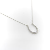 14K White Gold Diamond Encrusted Horseshoe Pendant jewelry Kirsten's Corner 