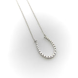 14K White Gold Diamond Encrusted Horseshoe Pendant jewelry Kirsten's Corner 