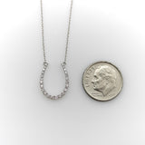 14K White Gold Diamond Encrusted Horseshoe Pendant jewelry Kirsten's Corner 