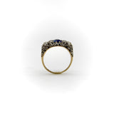 Edwardian 18K Gold and Platinum Sapphire and Diamond Ring Ring Kirsten's Corner 