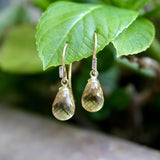 Signature 20K and 14K Gold Diamond and Citrine Briolette Earrings Earrings Kirsten's Corner 