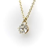 0.60 Carat Antique Old European Cut Diamond and 14K Gold Necklace