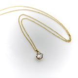 0.60 Carat Antique Old European Cut Diamond and 14K Gold Necklace