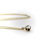 0.60 Carat Antique Old European Cut Diamond and 14K Gold Necklace