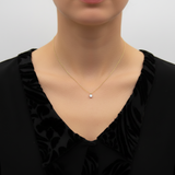 0.60 Carat Antique Old European Cut Diamond and 14K Gold Necklace