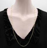 Victorian 14K Gold 28.5” Paperclip Link Variation Chain