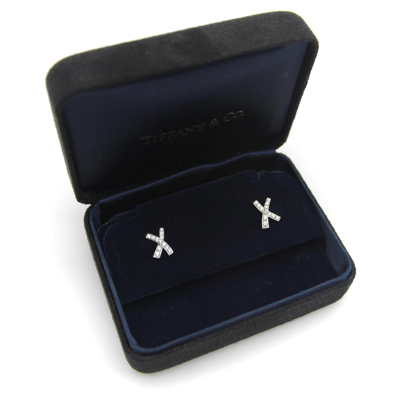 Vintage Paloma Picasso for Tiffany & Co. Platinum and Diamond Kiss Earrings jewelry Paloma Picasso for Tiffany & Co. 