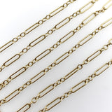Victorian 14K Gold 28.5” Paperclip Link Variation Chain