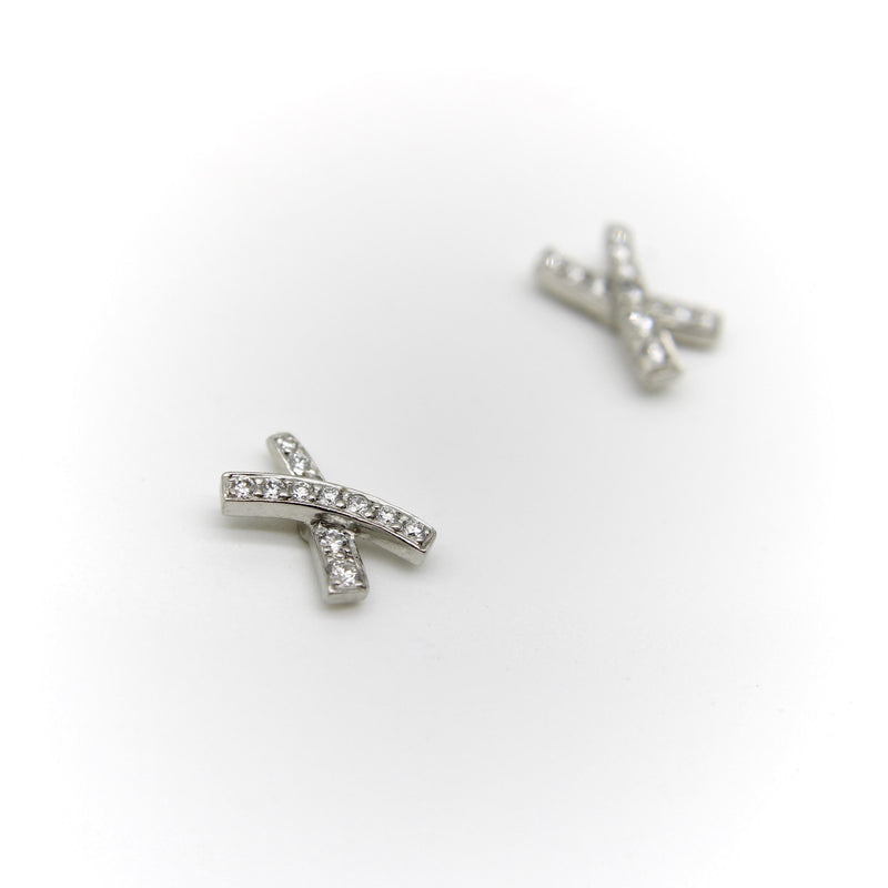 Vintage Paloma Picasso for Tiffany & Co. Platinum and Diamond Kiss Earrings jewelry Paloma Picasso for Tiffany & Co. 