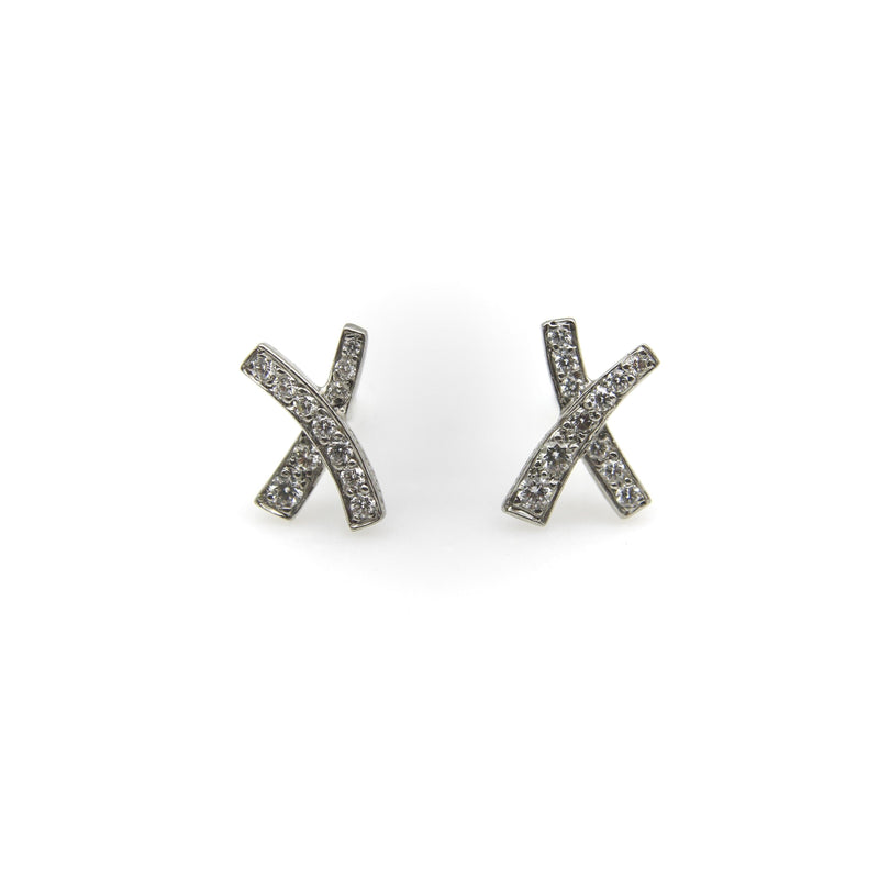 Vintage Paloma Picasso for Tiffany & Co. Platinum and Diamond Kiss Earrings jewelry Paloma Picasso for Tiffany & Co. 