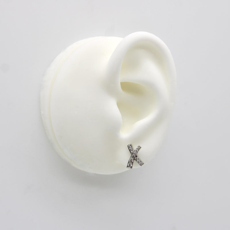 Vintage Paloma Picasso for Tiffany & Co. Platinum and Diamond Kiss Earrings jewelry Paloma Picasso for Tiffany & Co. 